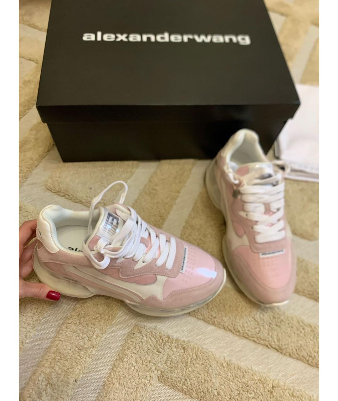 ALEXANDER WANG Розовые кожаные кроссовки, фото 6