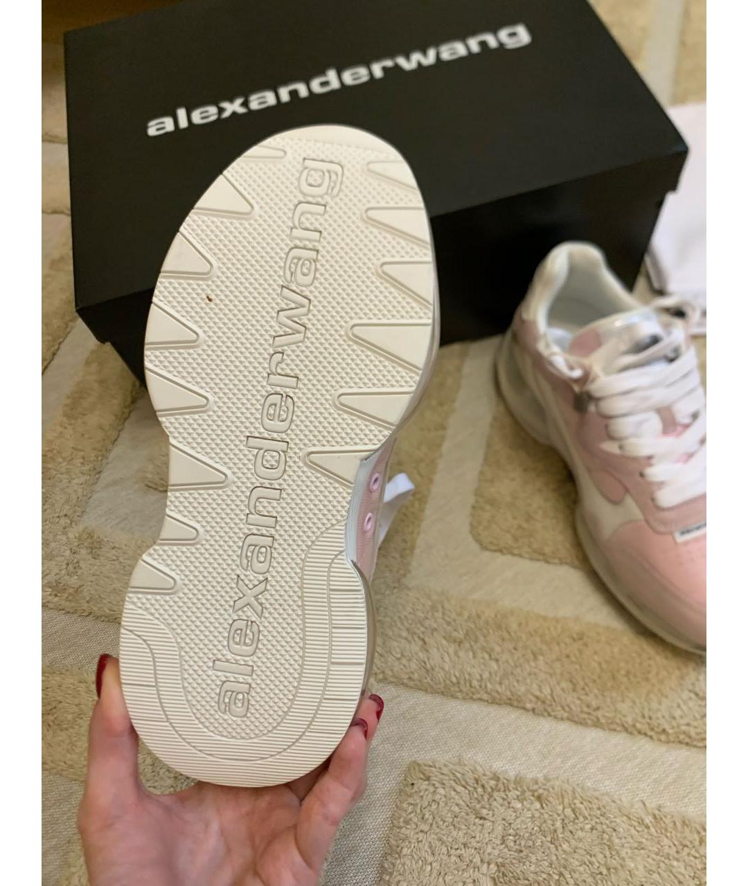 ALEXANDER WANG Розовые кожаные кроссовки, фото 5
