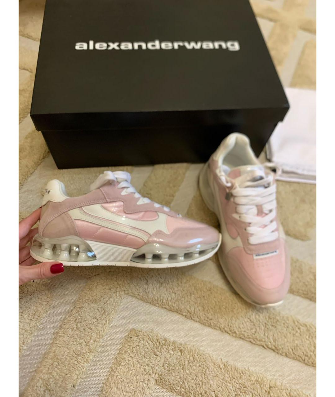 ALEXANDER WANG Розовые кожаные кроссовки, фото 4