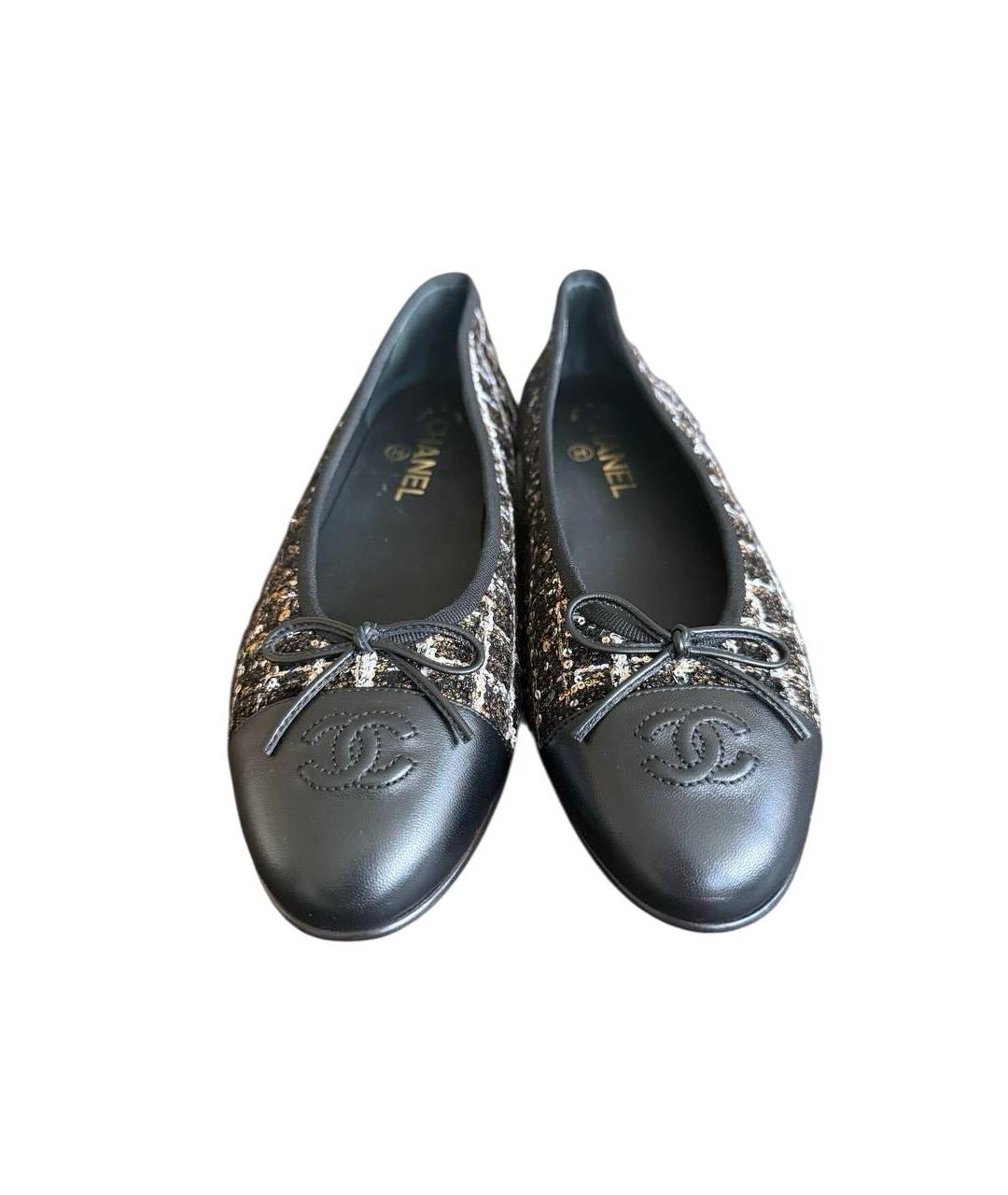 CHANEL Черные кожаные балетки, фото 2
