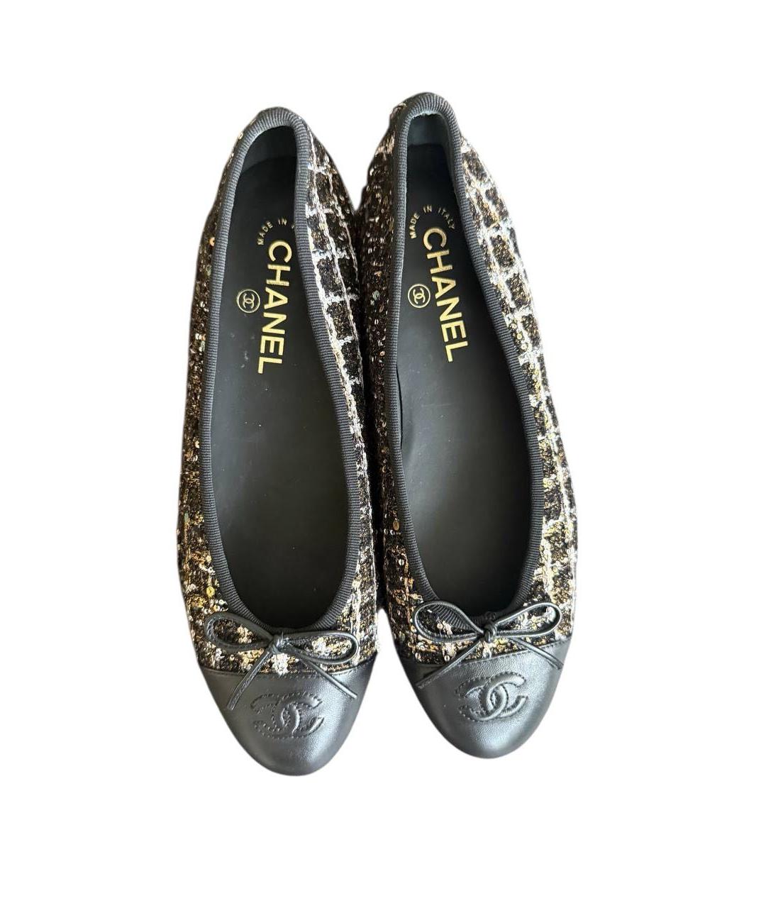 CHANEL Черные кожаные балетки, фото 3