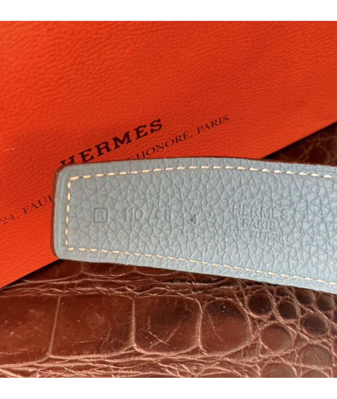 HERMES Черный кожаный ремень, фото 3