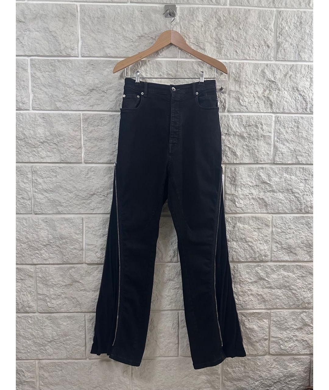 RICK OWENS DRKSHDW Черные хлопко-эластановые джинсы, фото 3
