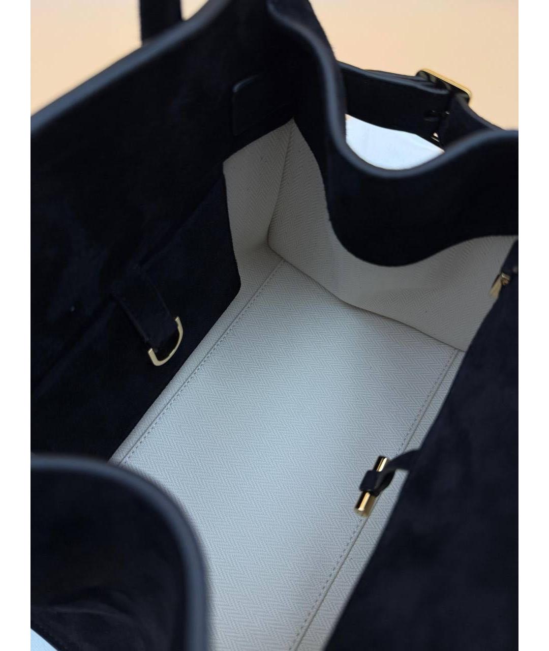 THE ROW Черная замшевая сумка тоут, фото 5