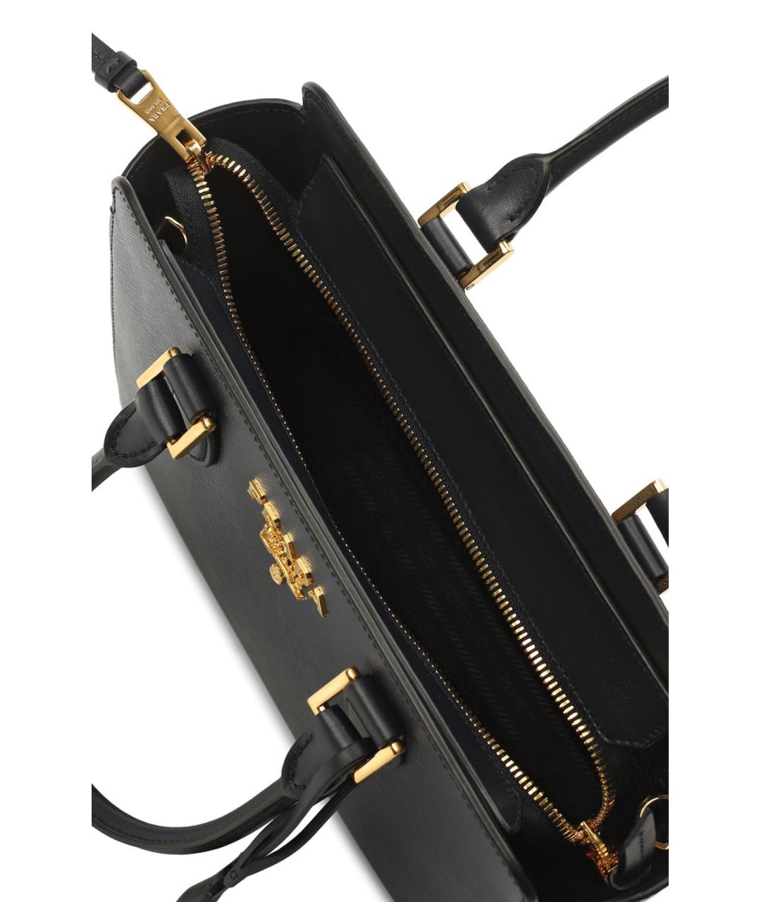 PRADA Черная кожаная сумка тоут, фото 2