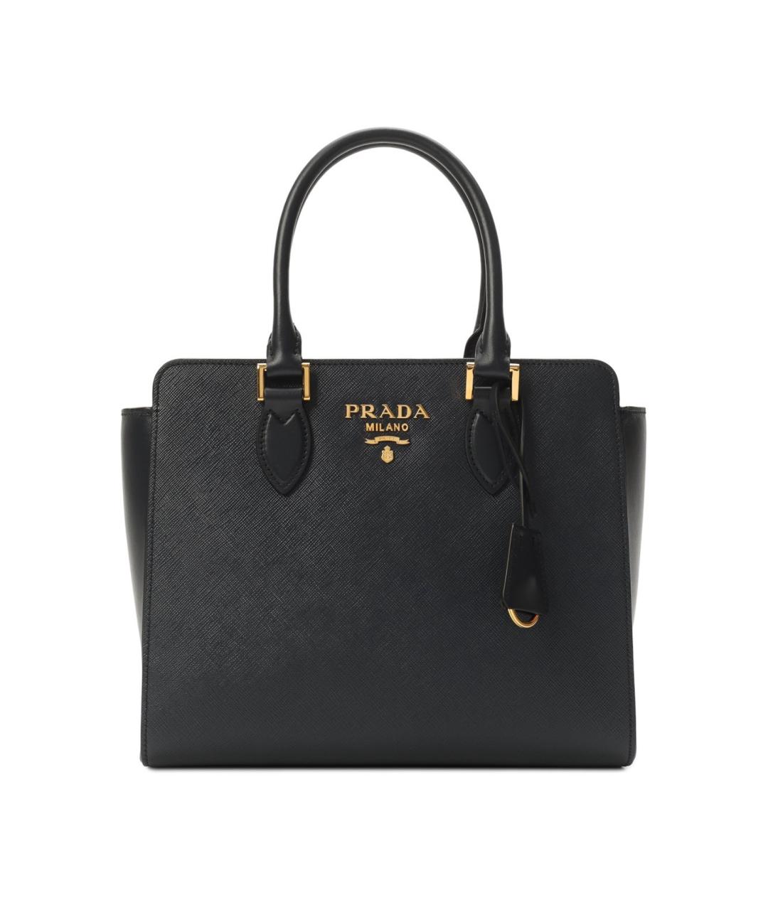 PRADA Черная кожаная сумка тоут, фото 1