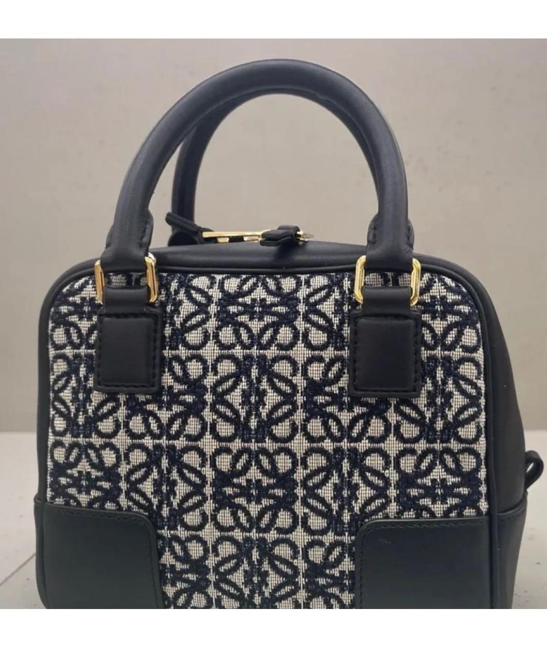 LOEWE Черная кожаная сумка с короткими ручками, фото 4