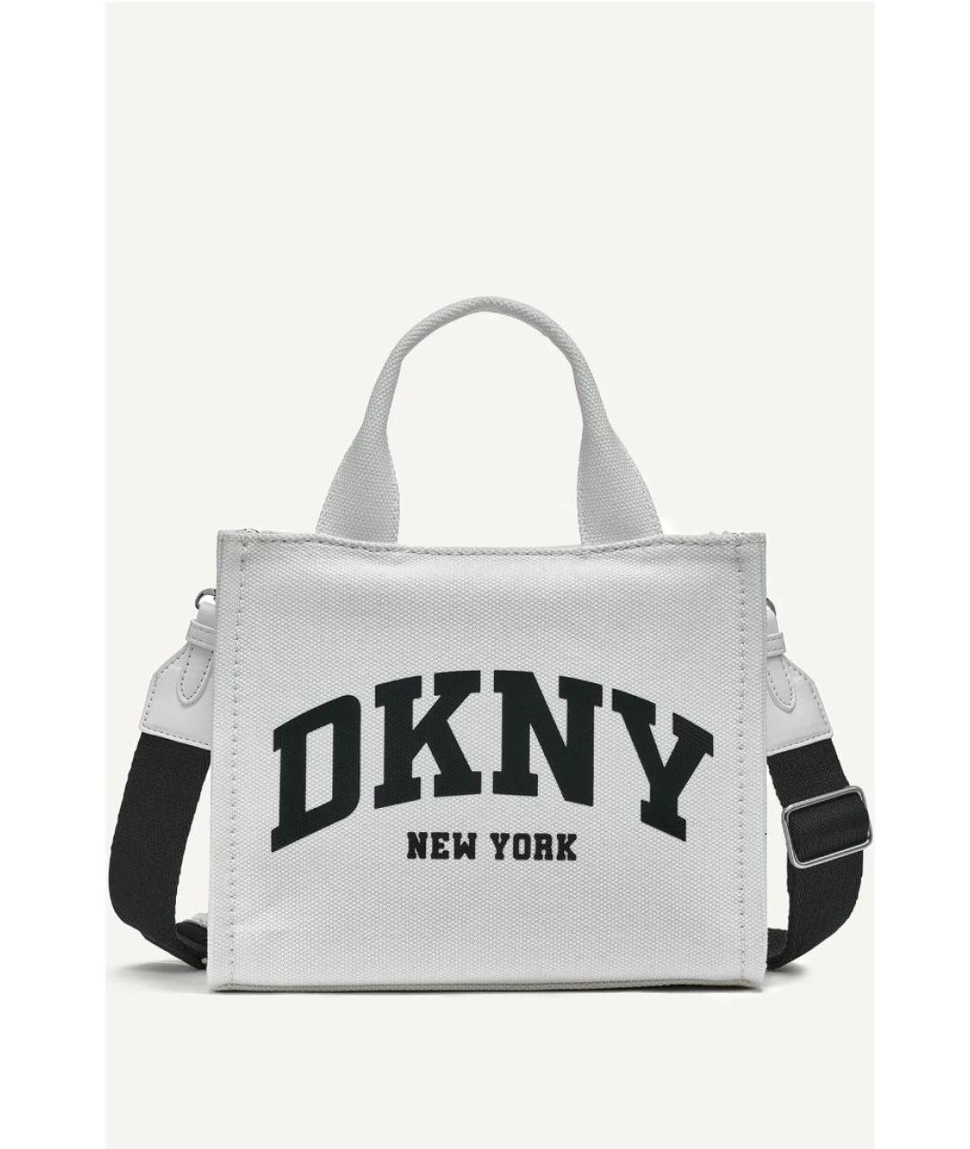 DKNY Белая хлопковая сумка через плечо, фото 8