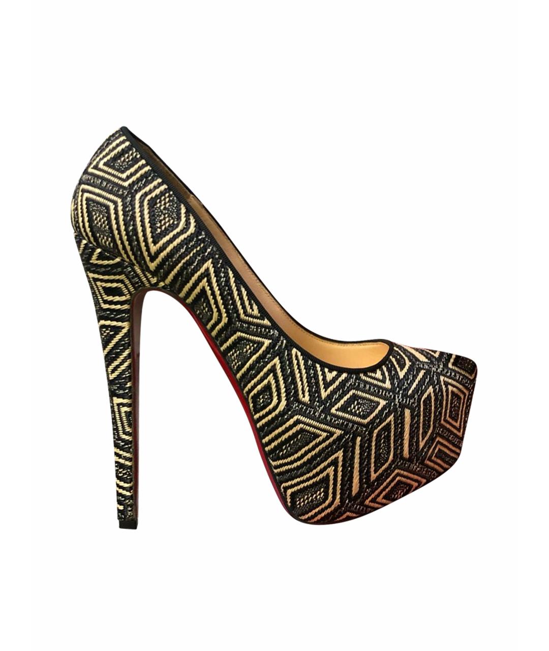 CHRISTIAN LOUBOUTIN Черные кожаные туфли, фото 1