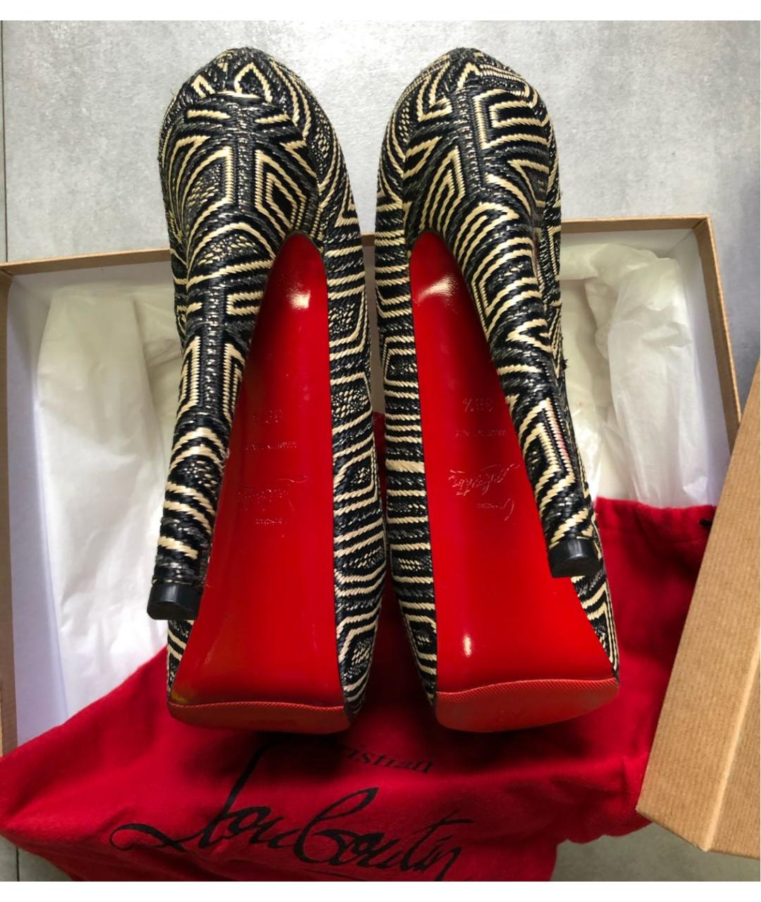 CHRISTIAN LOUBOUTIN Черные кожаные туфли, фото 4