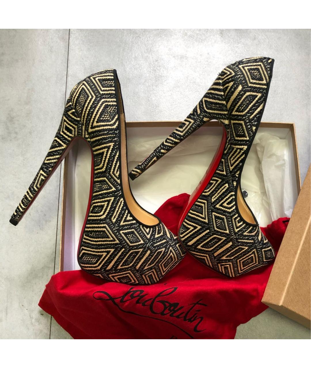 CHRISTIAN LOUBOUTIN Черные кожаные туфли, фото 5