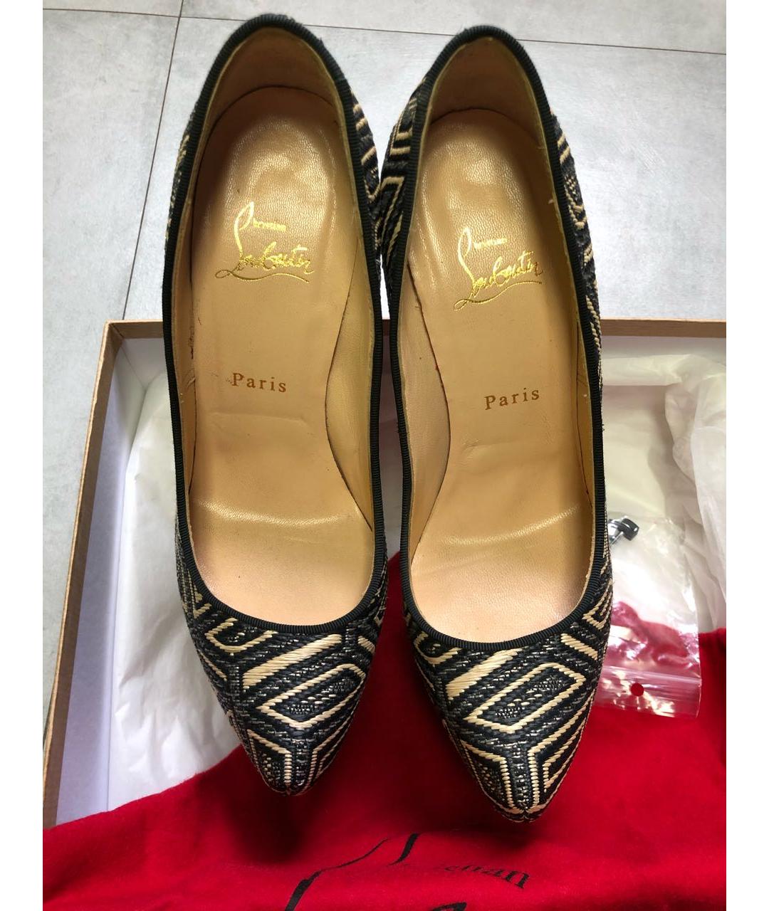 CHRISTIAN LOUBOUTIN Черные кожаные туфли, фото 2