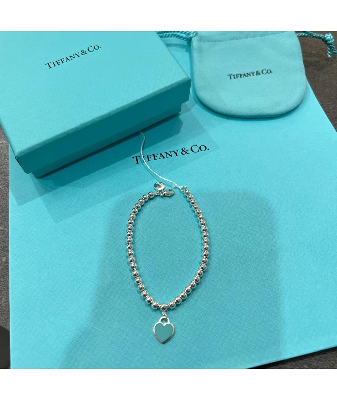 TIFFANY&CO Бирюзовый серебряный браслет, фото 3