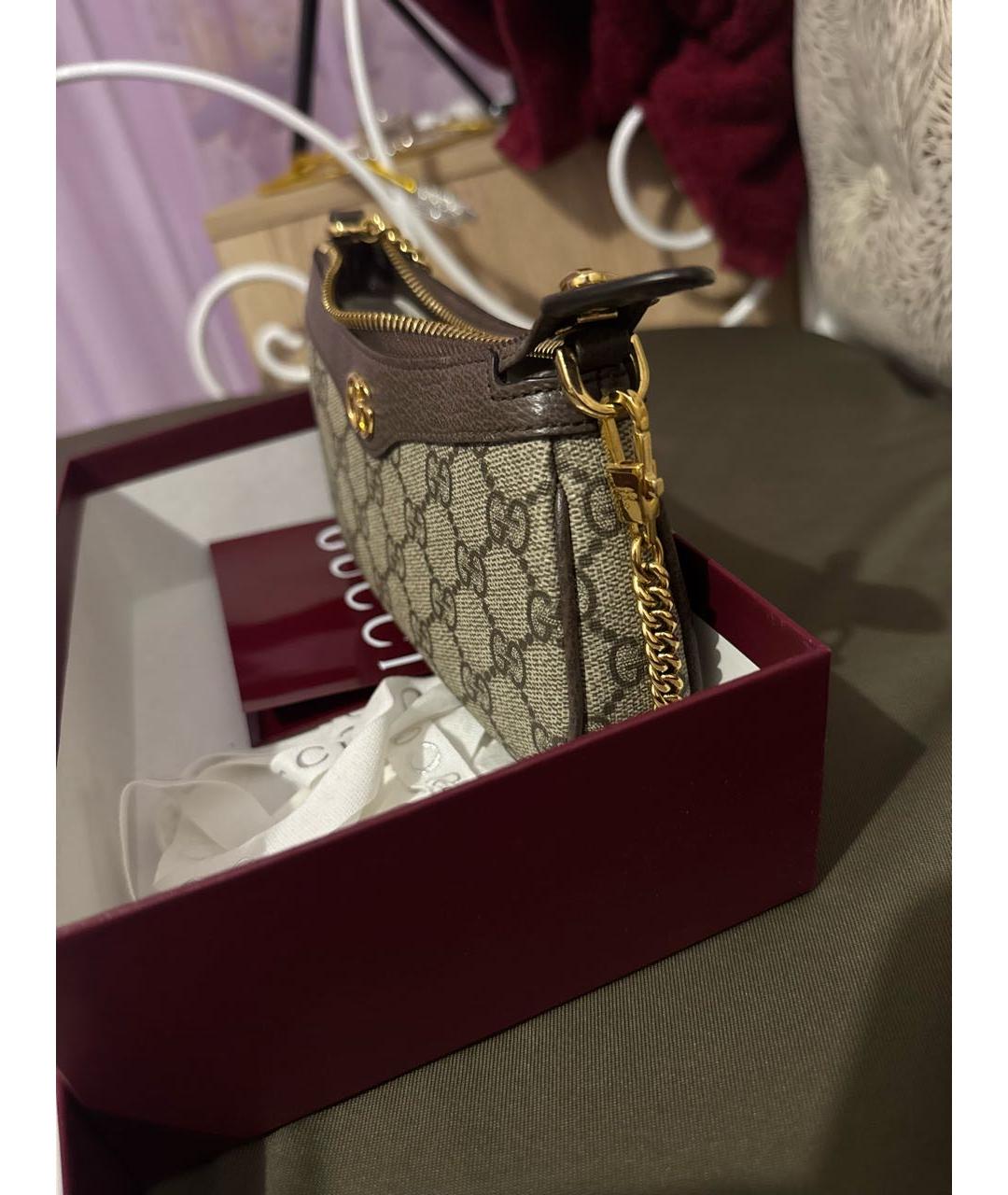 GUCCI Коричневая сумка с короткими ручками, фото 3