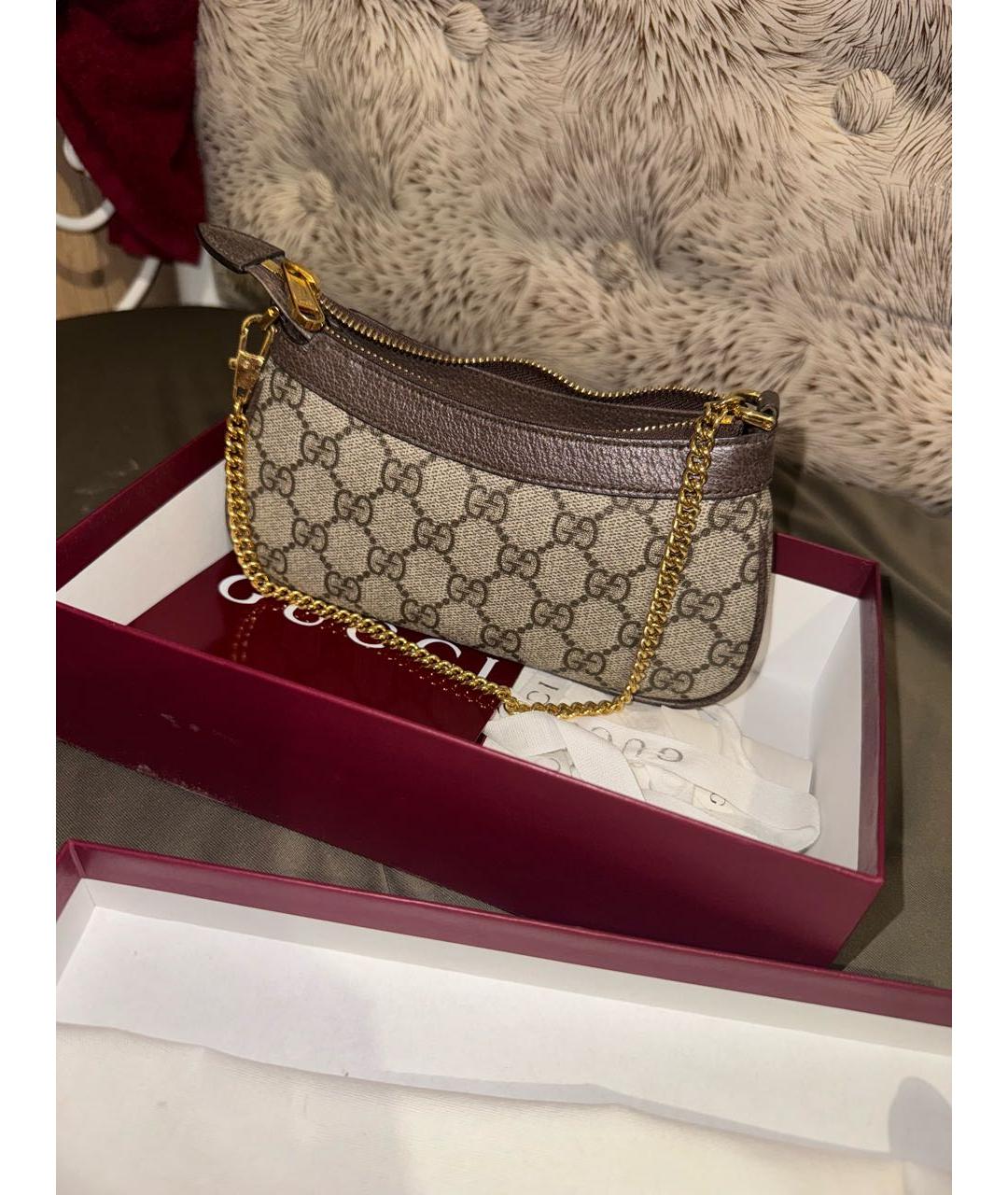 GUCCI Коричневая сумка с короткими ручками, фото 4