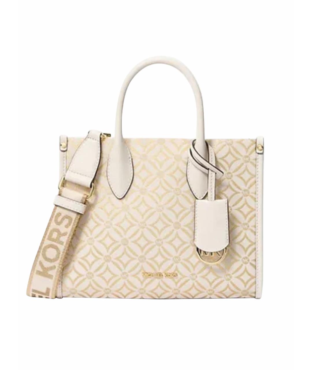 MICHAEL KORS Бежевая жаккардовая сумка тоут, фото 1