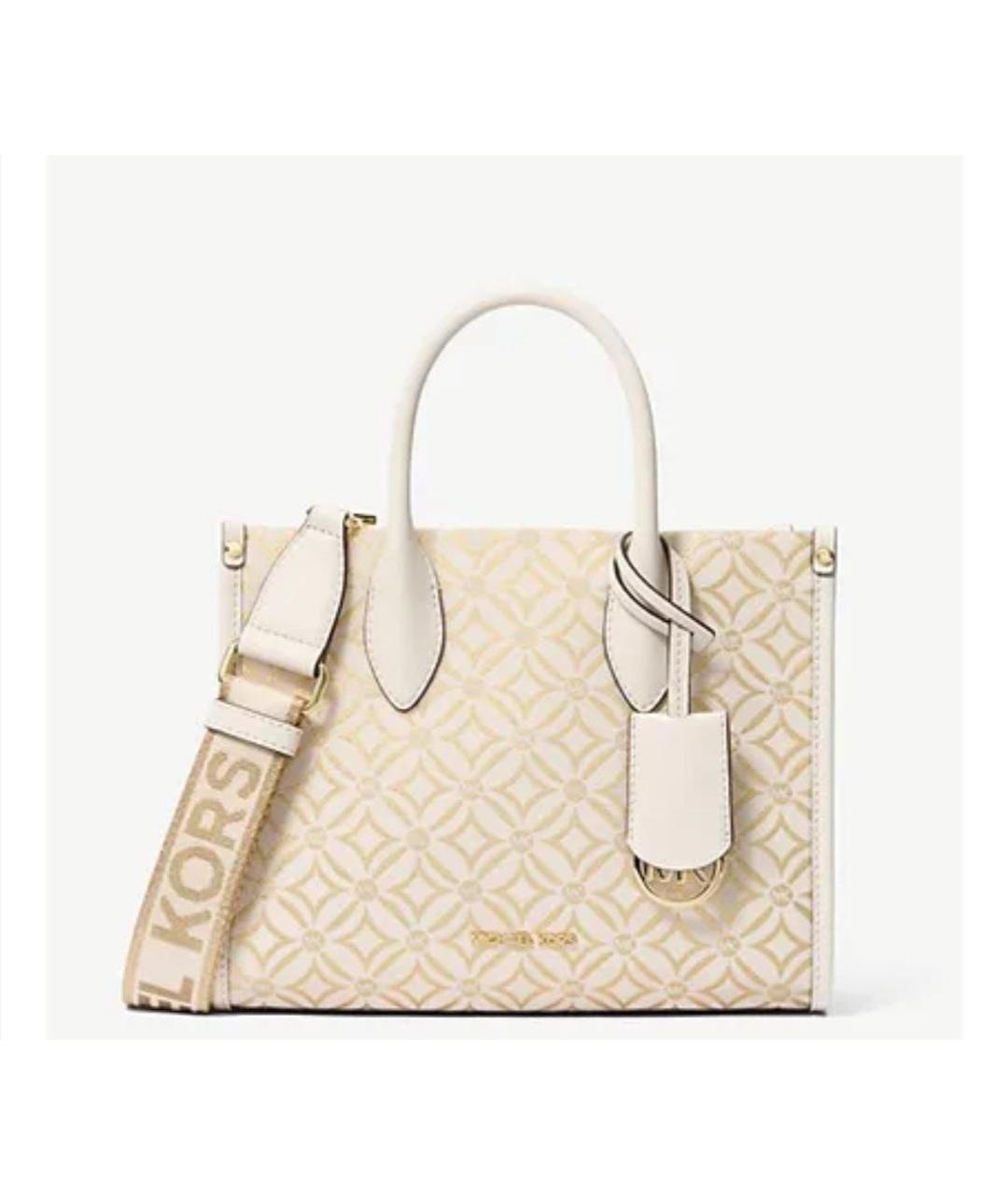 MICHAEL KORS Бежевая жаккардовая сумка тоут, фото 10