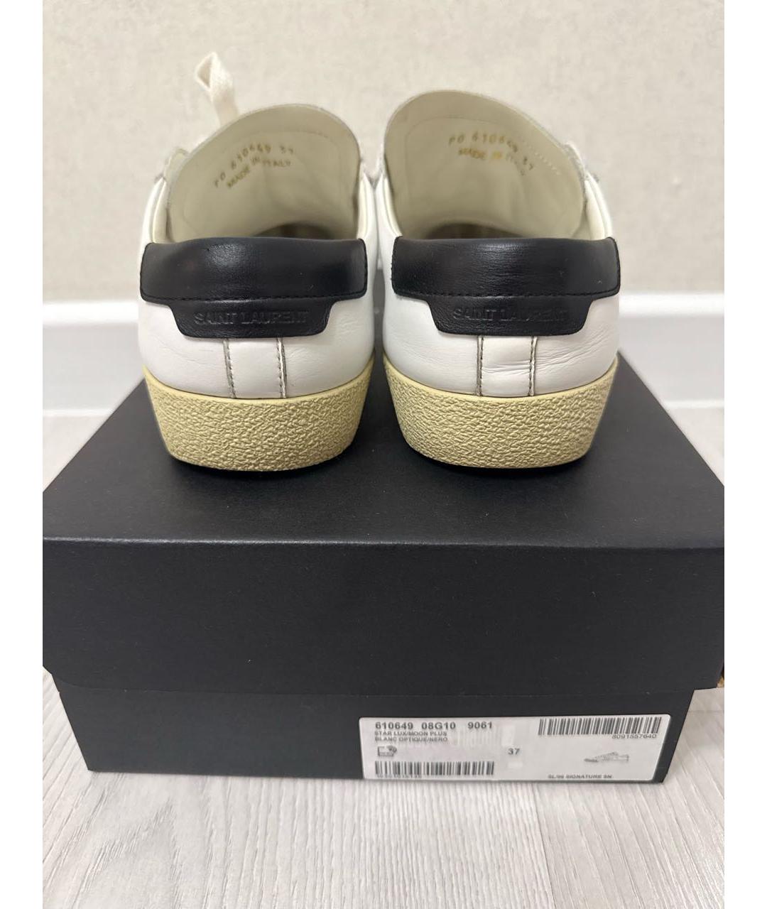 SAINT LAURENT Белые кожаные кеды, фото 4