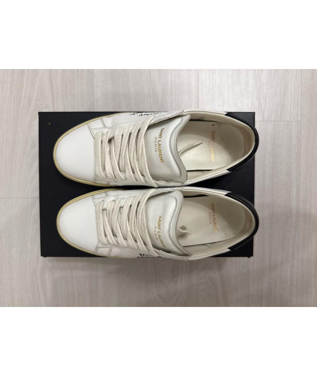 SAINT LAURENT Белые кожаные кеды, фото 3
