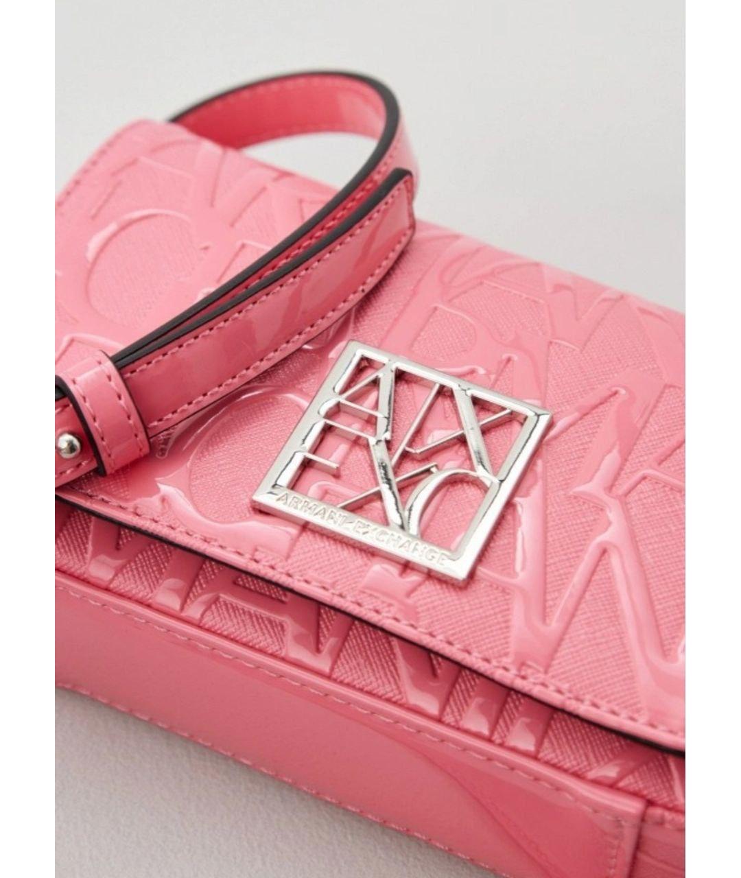 ARMANI EXCHANGE Розовая сумка через плечо из искусственной кожи, фото 6