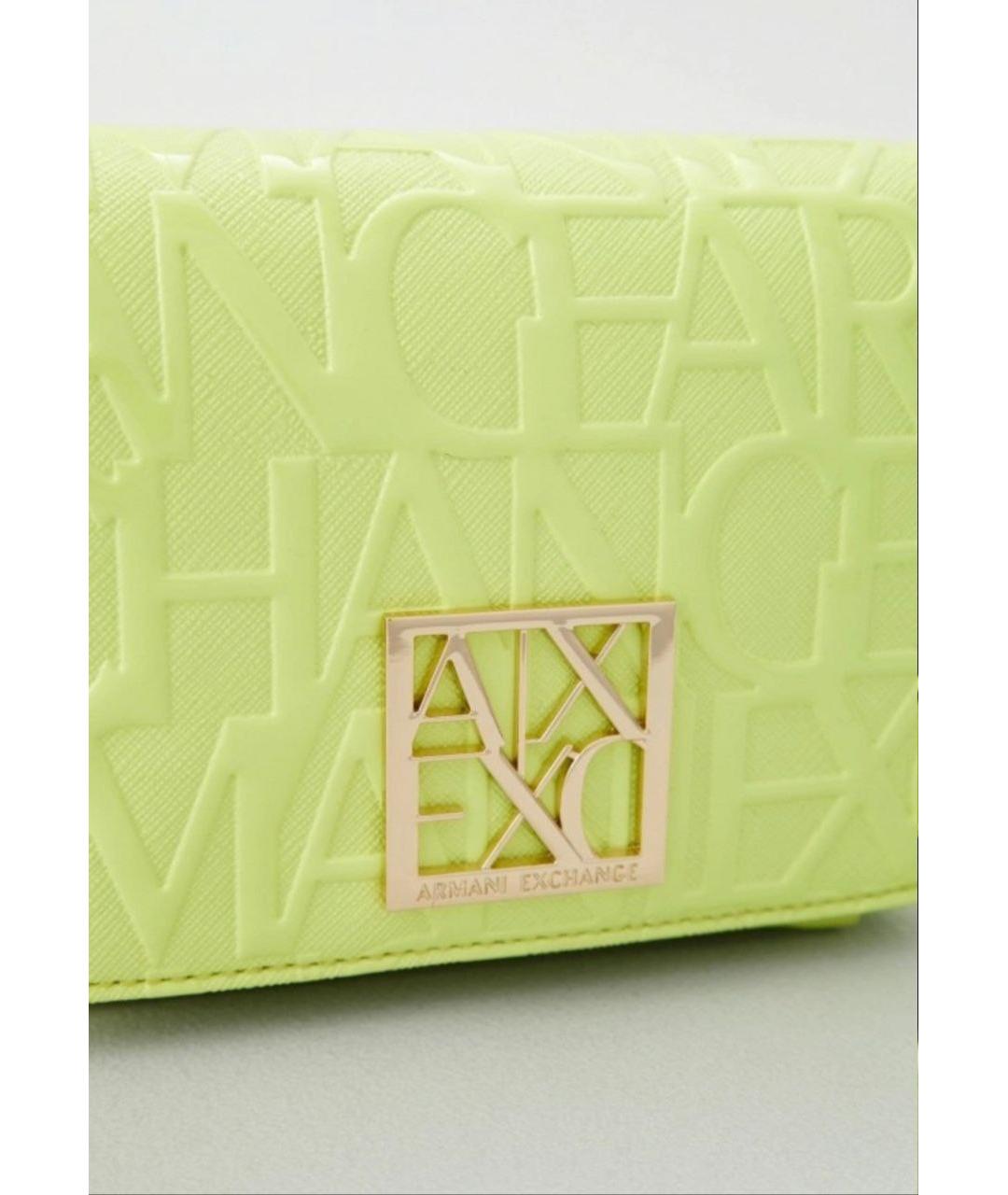 ARMANI EXCHANGE Салатовая сумка через плечо из искусственной кожи, фото 5