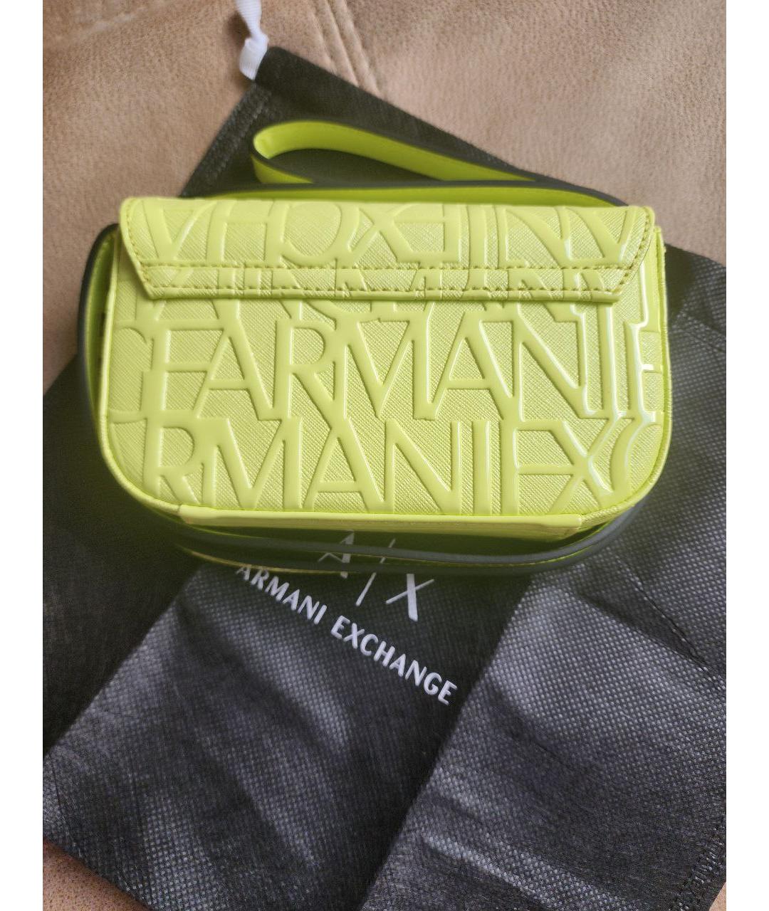 ARMANI EXCHANGE Салатовая сумка через плечо из искусственной кожи, фото 7