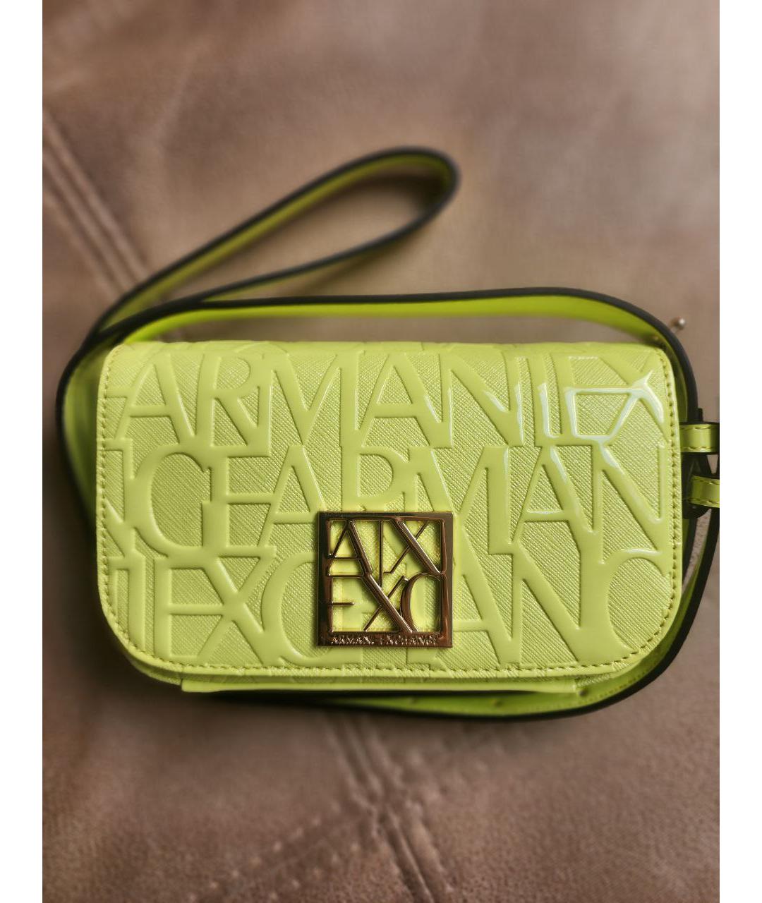 ARMANI EXCHANGE Салатовая сумка через плечо из искусственной кожи, фото 8