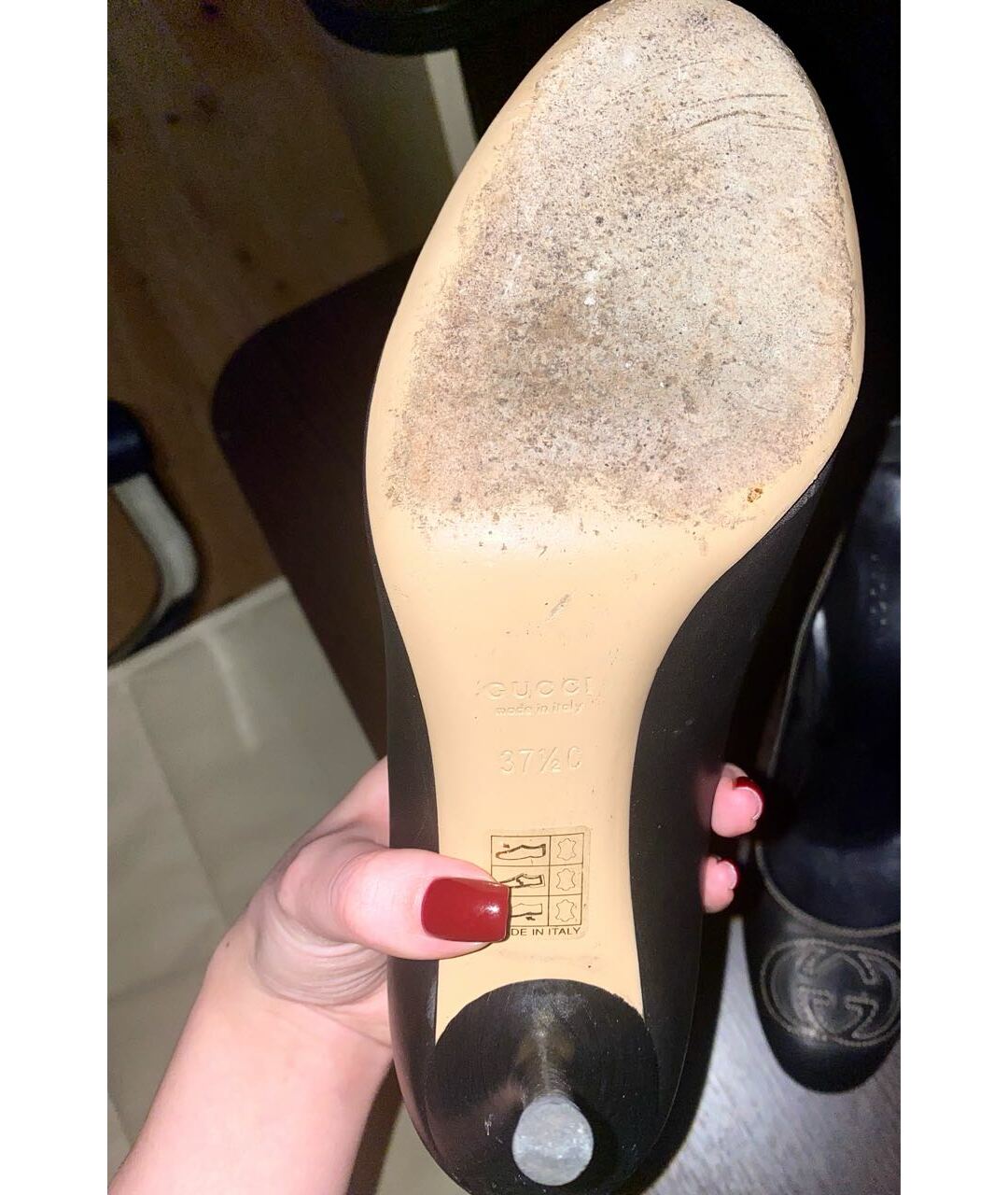 GUCCI Коричневые кожаные лодочки на низком каблуке, фото 3