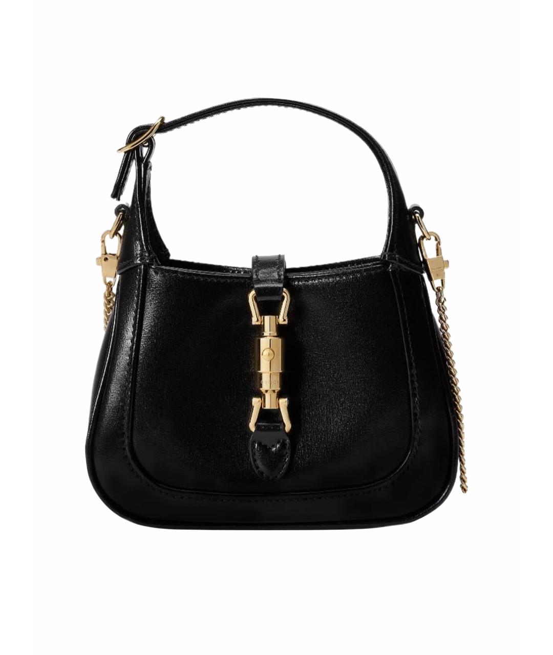 GUCCI Черная кожаная сумка с короткими ручками, фото 1