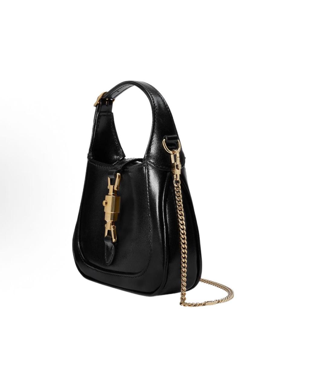 GUCCI Черная кожаная сумка с короткими ручками, фото 2