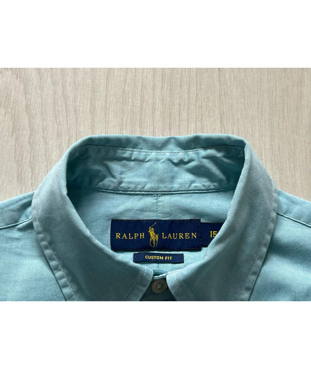 RALPH LAUREN Бирюзовая хлопковая классическая рубашка, фото 4