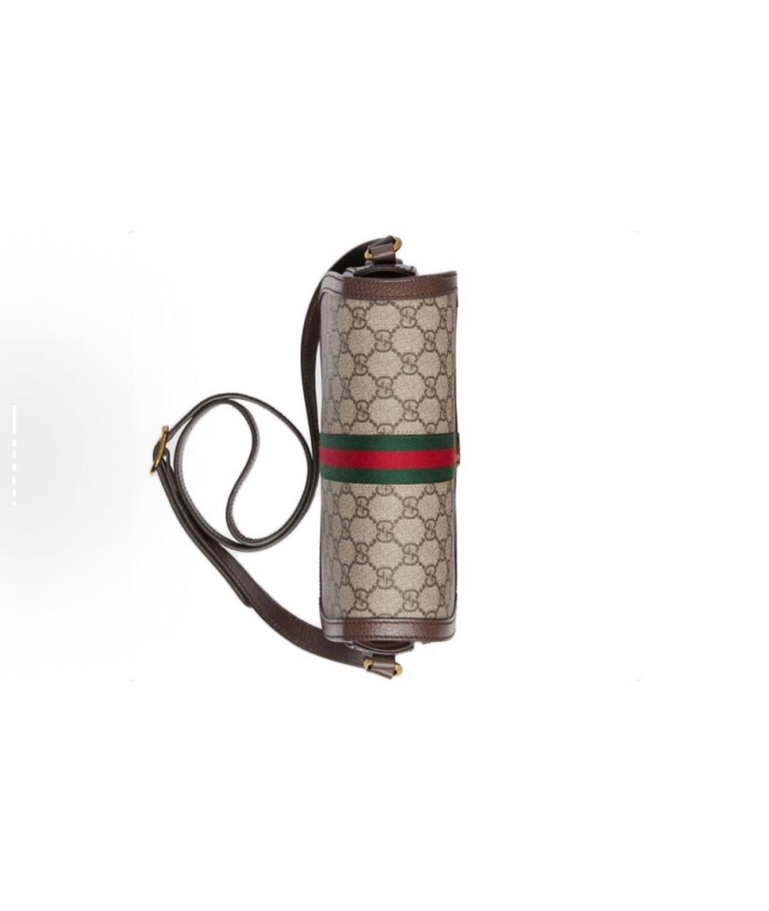 GUCCI Бежевая кожаная сумка через плечо, фото 4