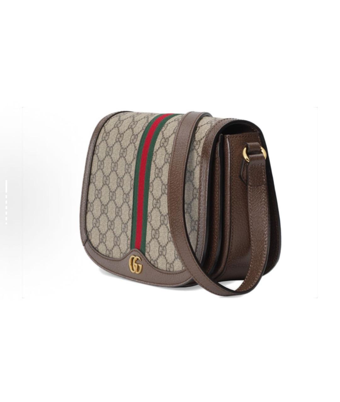 GUCCI Бежевая кожаная сумка через плечо, фото 2