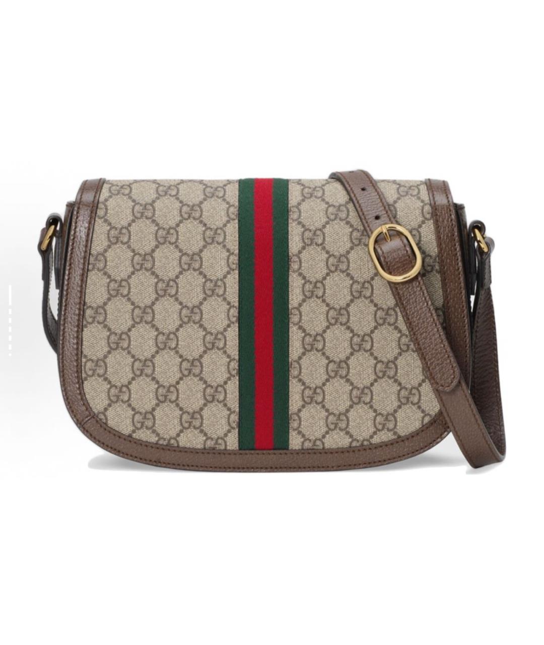 GUCCI Бежевая кожаная сумка через плечо, фото 3