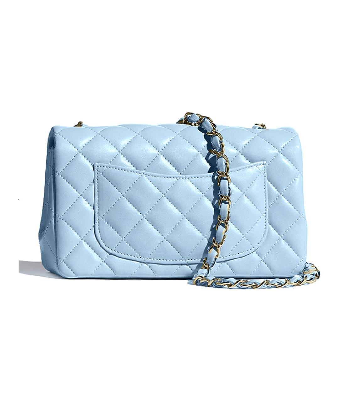 CHANEL Голубая кожаная сумка через плечо, фото 3