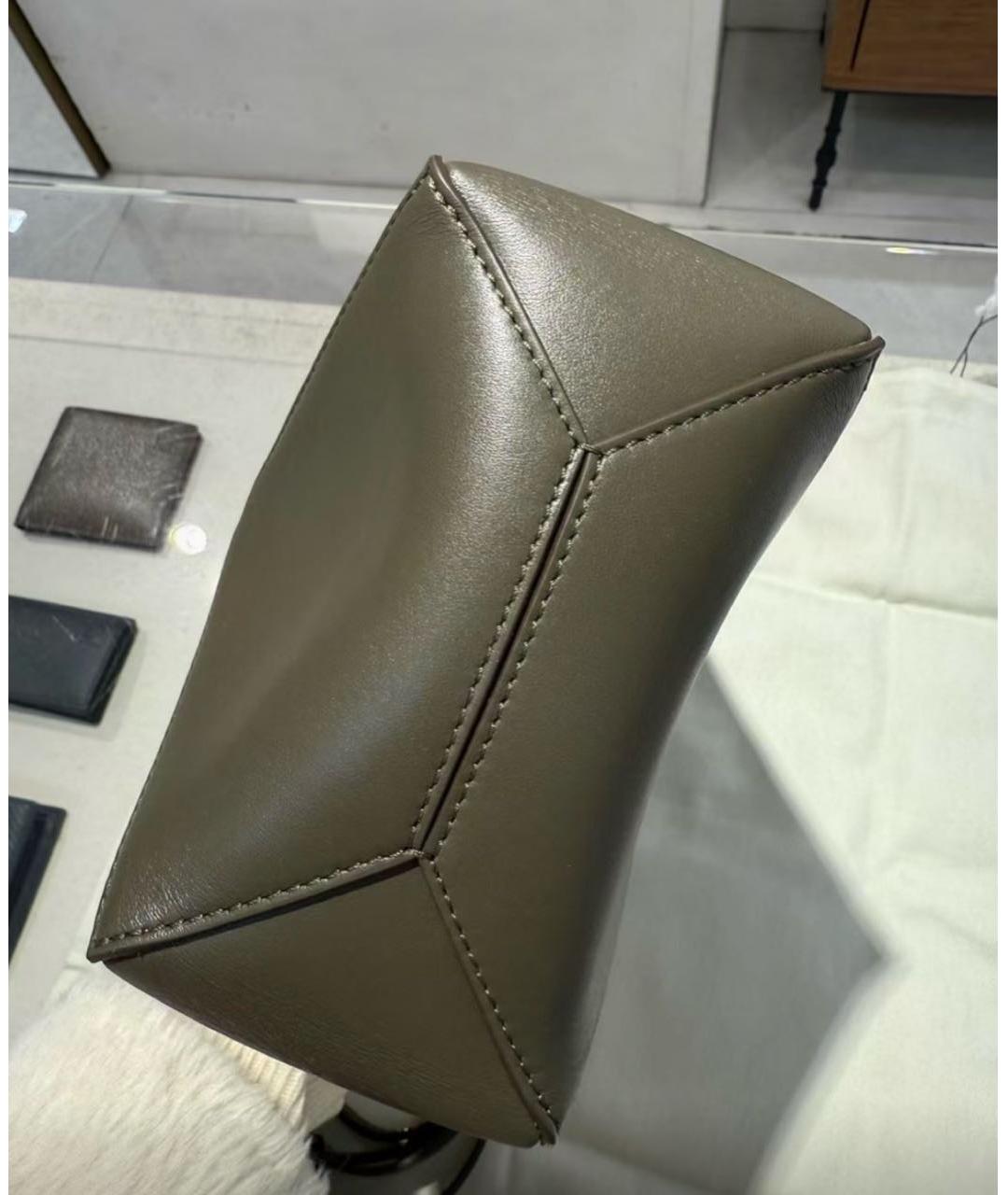 LOEWE Зеленая кожаная сумка тоут, фото 5