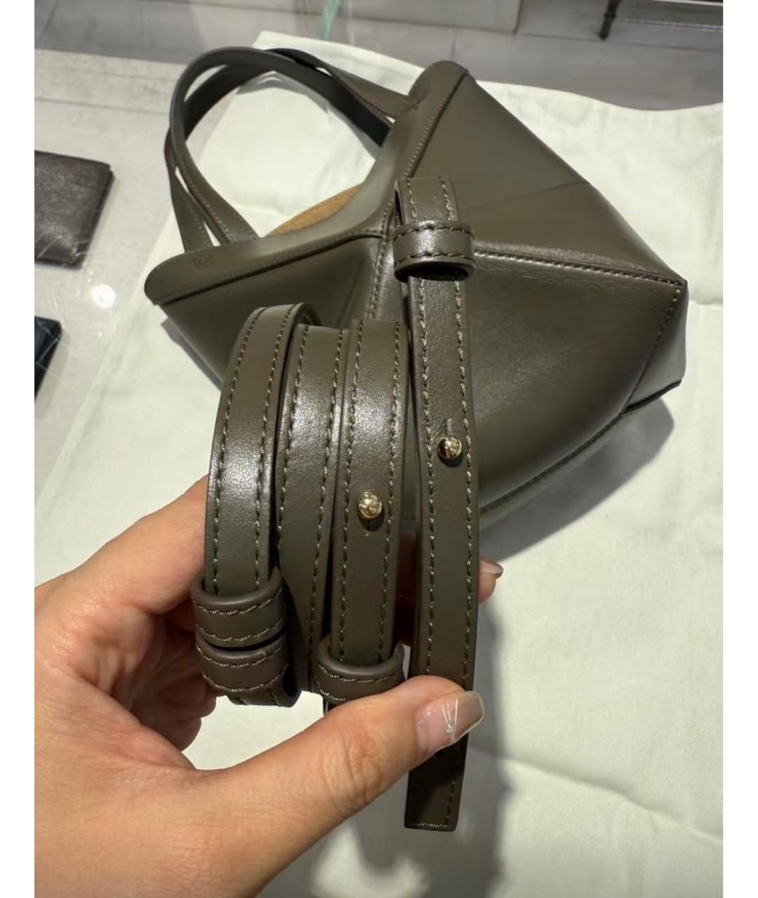 LOEWE Зеленая кожаная сумка тоут, фото 4