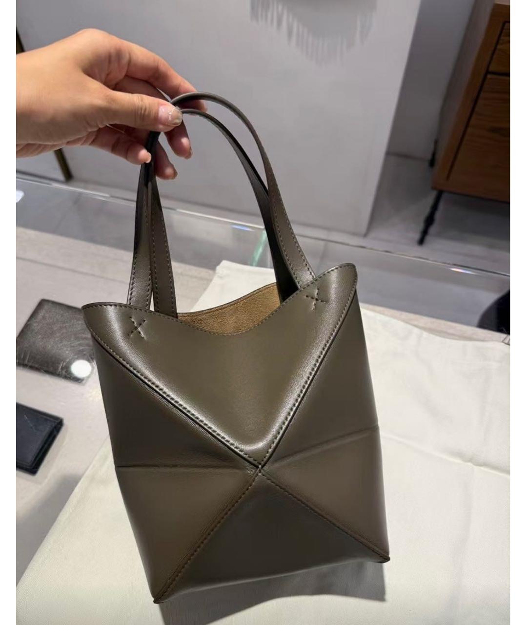 LOEWE Зеленая кожаная сумка тоут, фото 3
