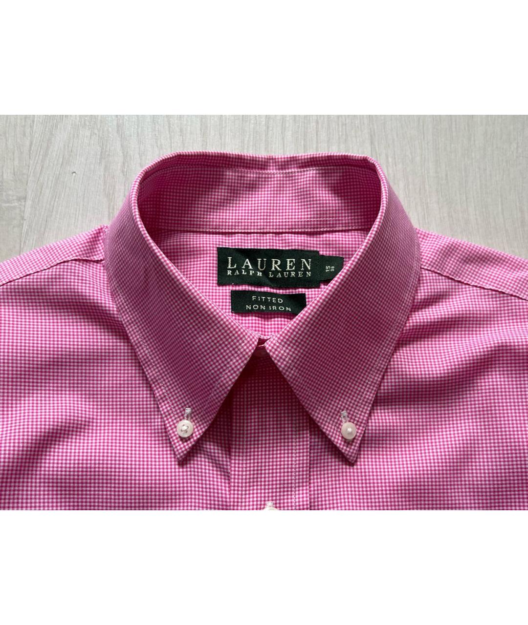 RALPH LAUREN Розовая хлопковая классическая рубашка, фото 4