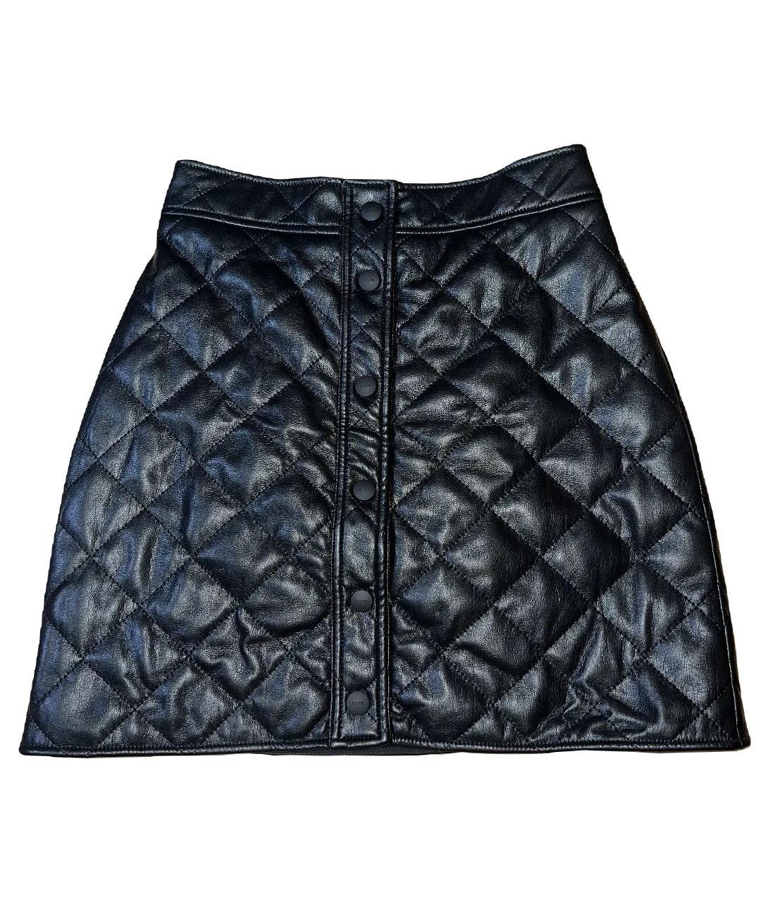 MSGM Черная полиэстеровая юбка мини, фото 1
