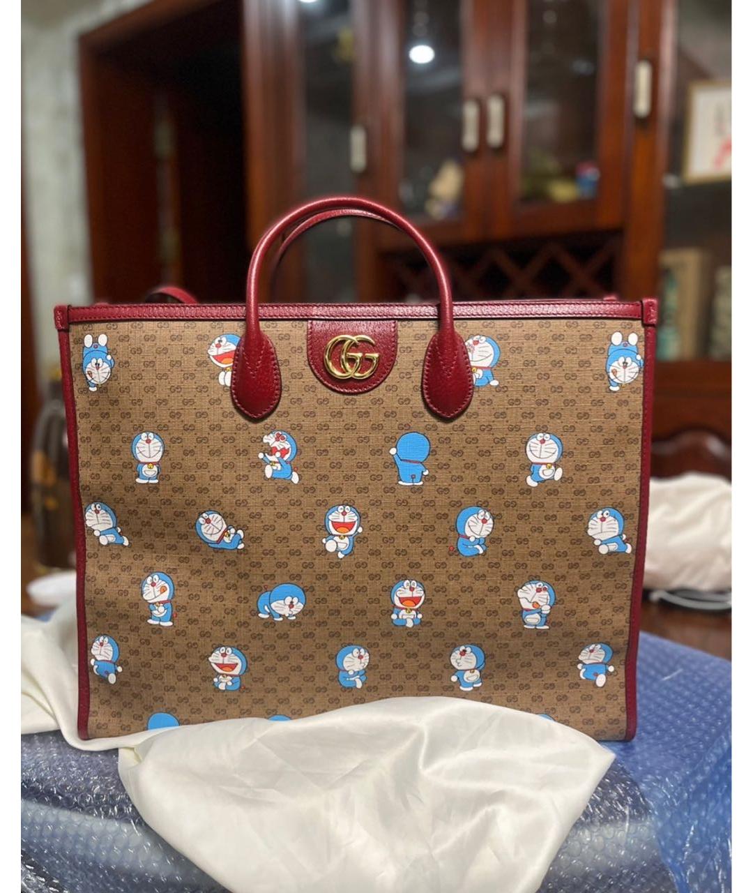 GUCCI Коричневая кожаная сумка тоут, фото 7