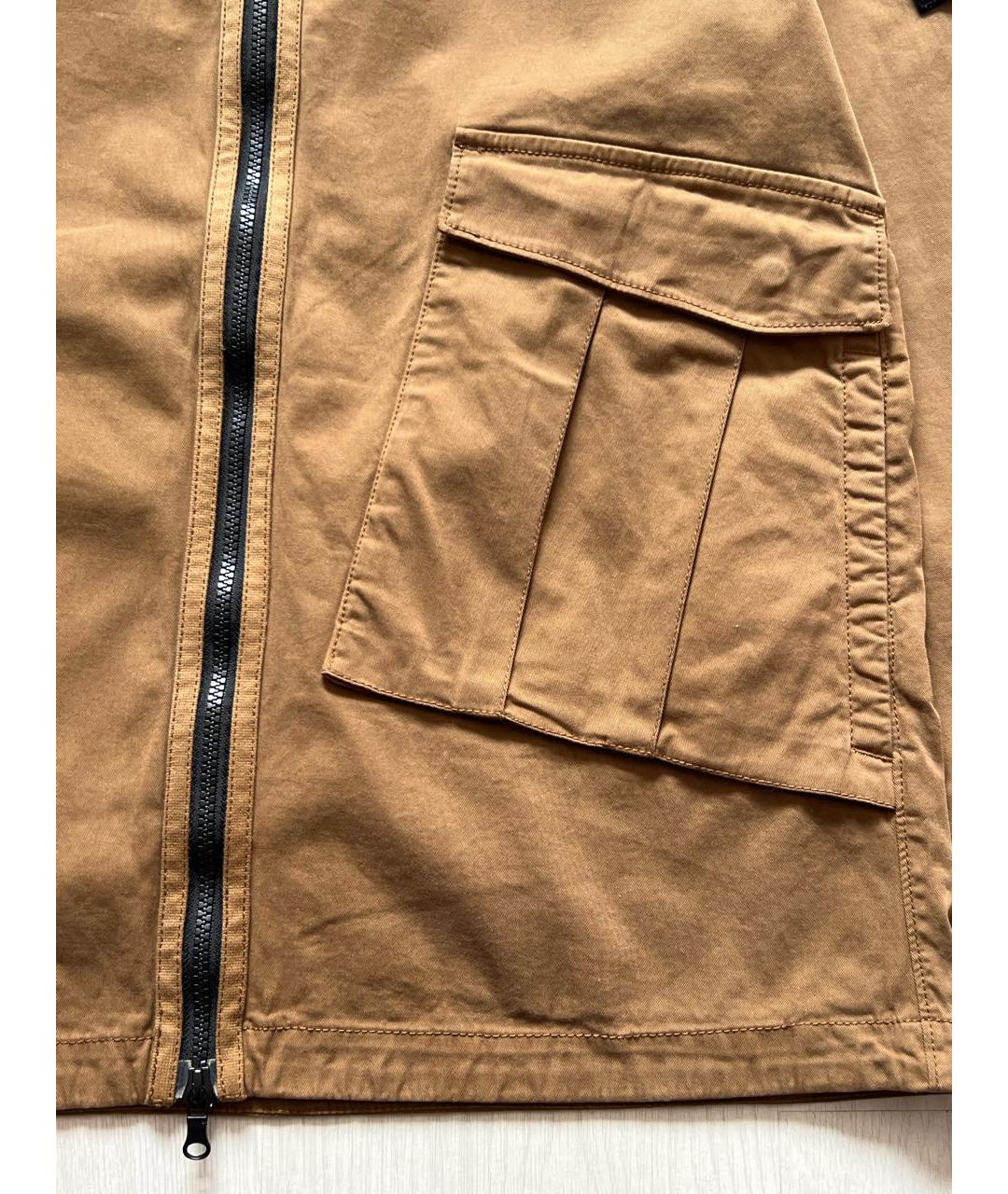 STONE ISLAND Коричневая хлопковая куртка, фото 5