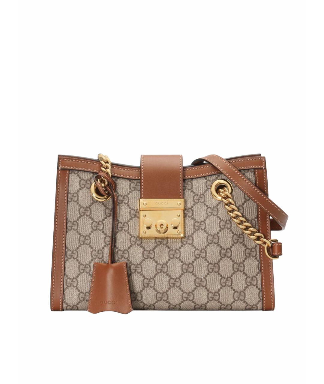 GUCCI Бежевая тканевая сумка через плечо, фото 1