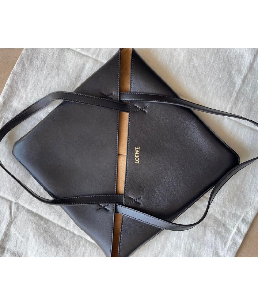 LOEWE Черная кожаная сумка тоут, фото 4