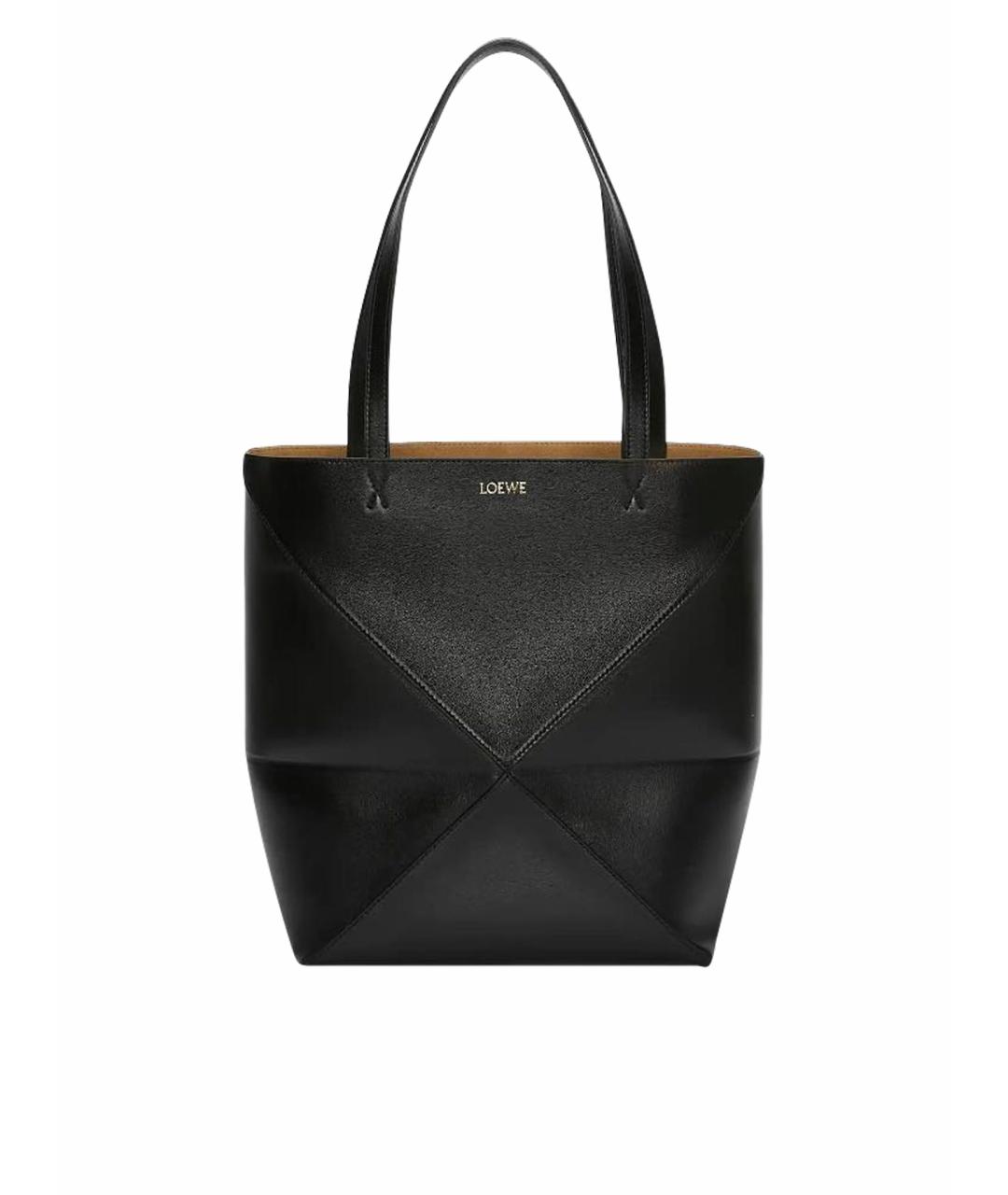 LOEWE Черная кожаная сумка тоут, фото 1