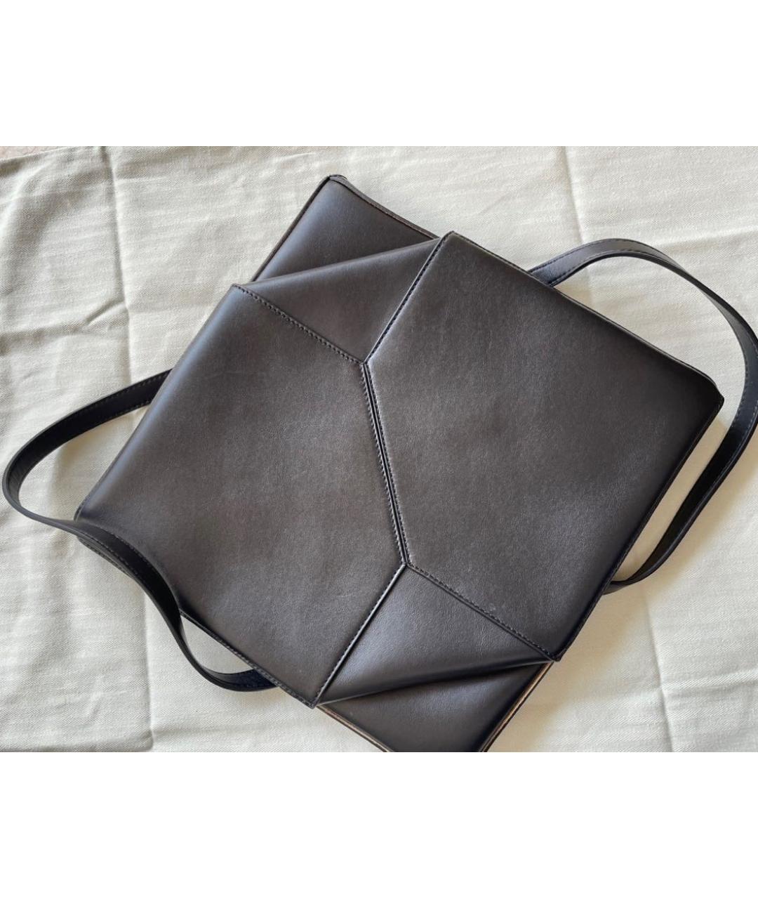 LOEWE Черная кожаная сумка тоут, фото 5
