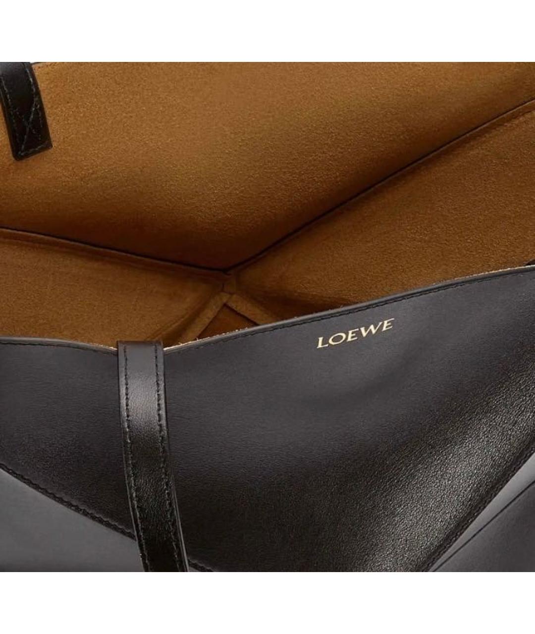 LOEWE Черная кожаная сумка тоут, фото 2