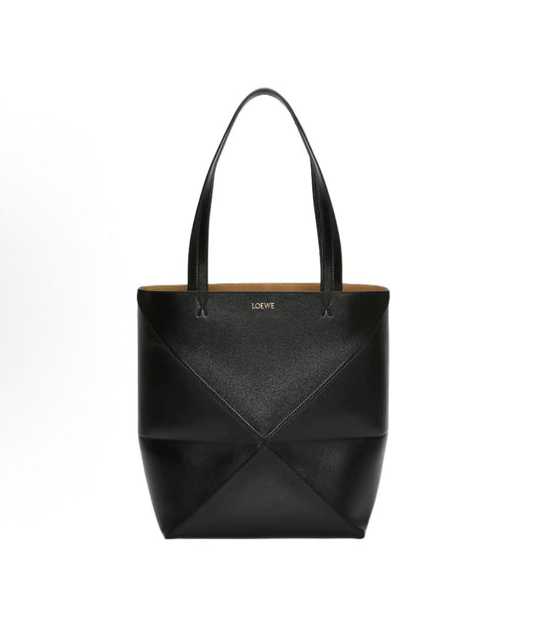 LOEWE Черная кожаная сумка тоут, фото 6