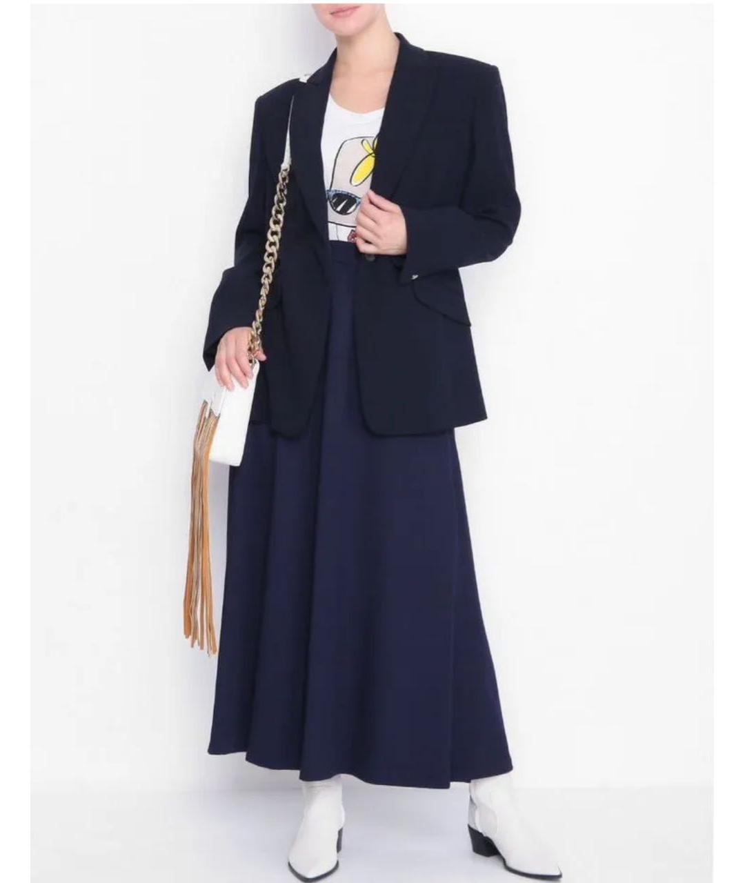 MAX MARA Синяя вискозная юбка макси, фото 8