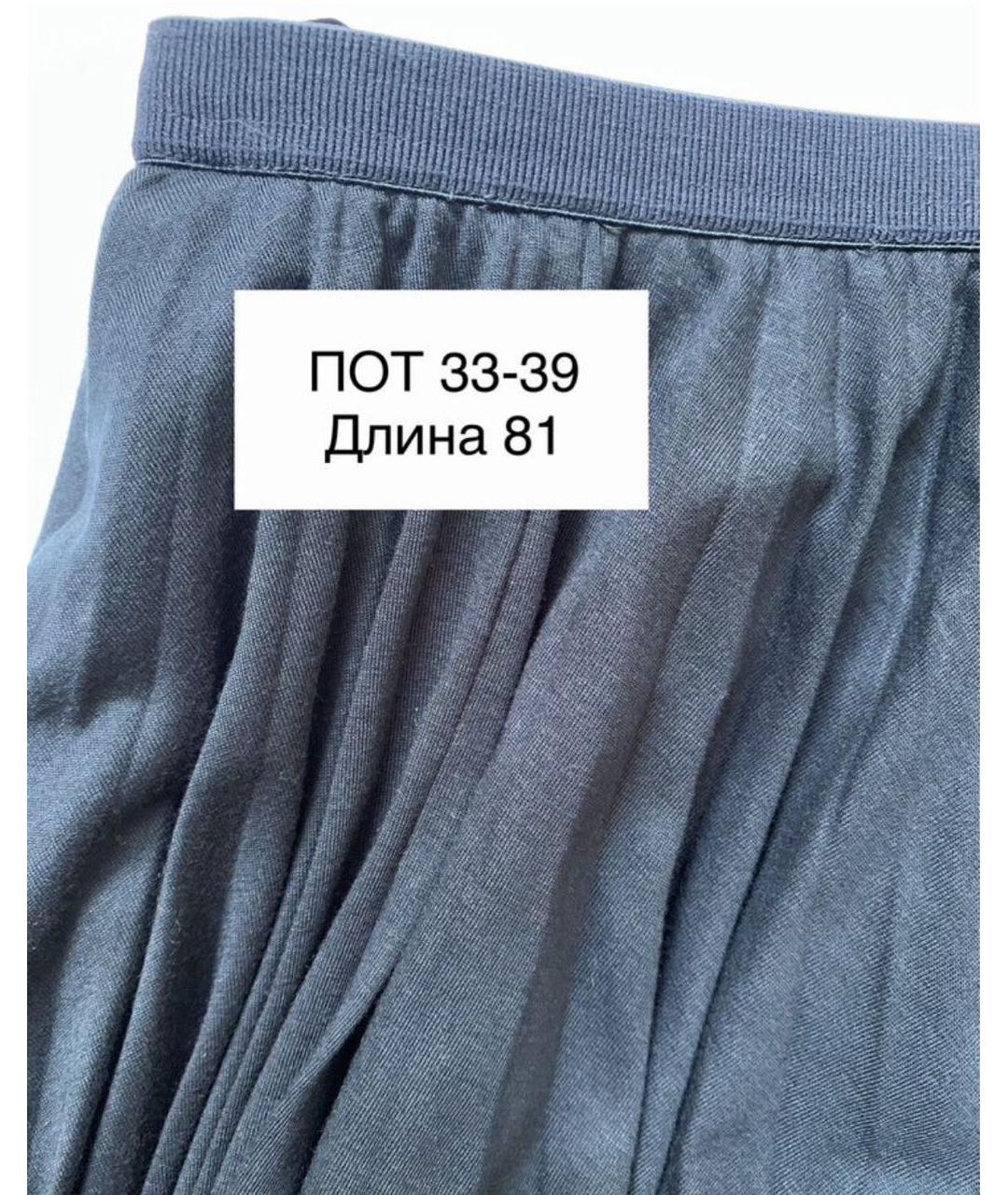 MAX MARA Синяя вискозная юбка макси, фото 4